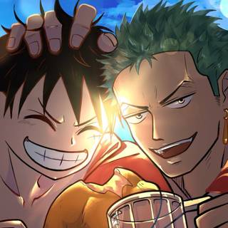 Luffy and Zoro phone wallpaper