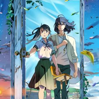 Anime door wallpaper