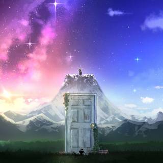 Anime door wallpaper