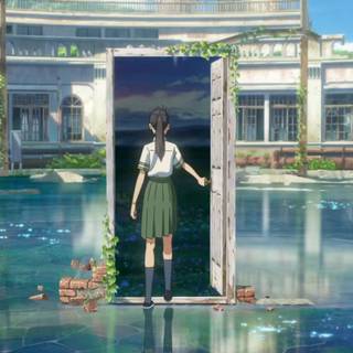 Anime door wallpaper