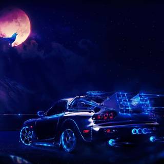 Neon car desktop wallpaper
