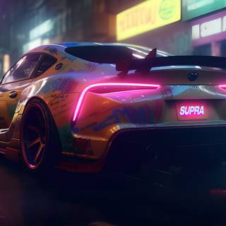 Neon 4k car wallpaper