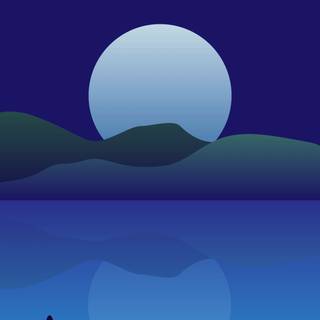 Blue minimalist phone wallpaper