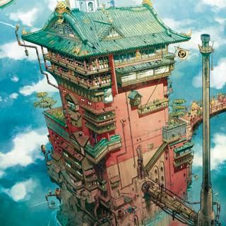 Solarpunk phone wallpaper