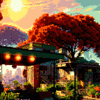 Solarpunk phone wallpaper