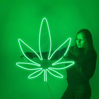 Neon weed phone wallpaper