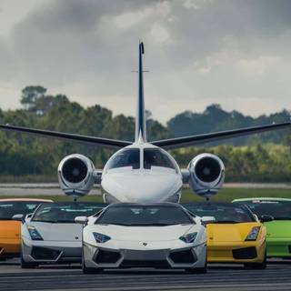 Jet and car wallpaper