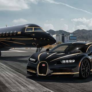 Jet and car wallpaper