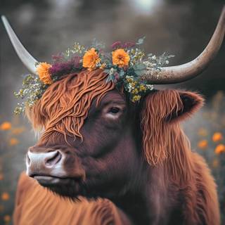 Cow flower wallpaper