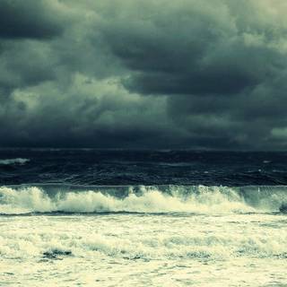 Stormy beach wallpaper