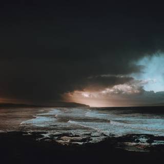 Stormy beach wallpaper
