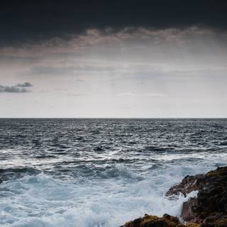 Stormy beach wallpaper