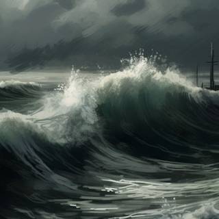 Stormy beach wallpaper