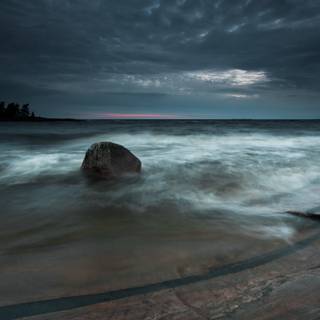 Stormy beach wallpaper