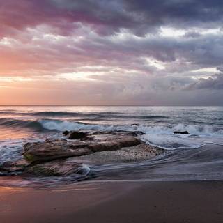 Stormy beach wallpaper