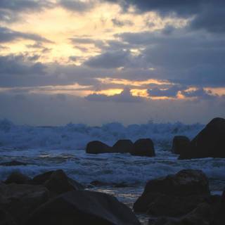 Stormy beach wallpaper