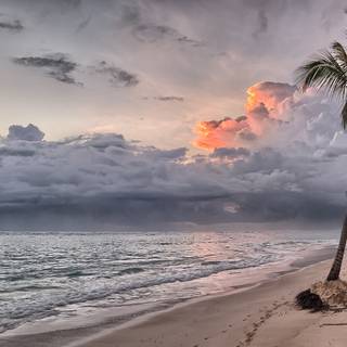 Stormy beach wallpaper