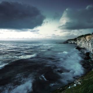 Stormy beach wallpaper