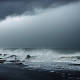 Stormy beach wallpaper