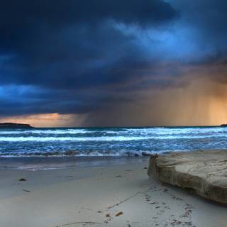 Stormy beach wallpaper