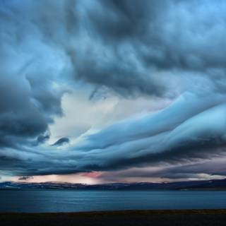 Stormy beach wallpaper
