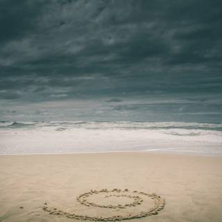 Stormy beach wallpaper