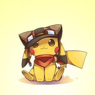 Pikachu with hat wallpaper