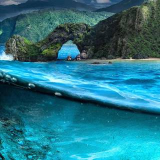 Half underwater wallpaper