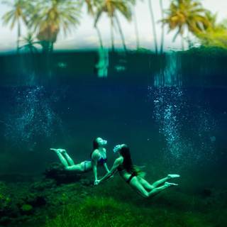 Half underwater wallpaper