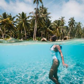 Half underwater wallpaper