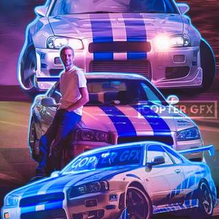 Nissan Skyline Paul Walker phone wallpaper