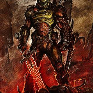 Doom Slayer phone wallpaper
