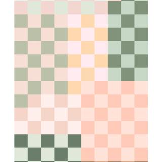Pink and green checkered wallpaper