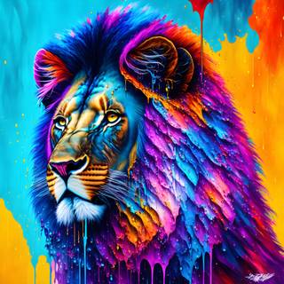 Lion drip wallpaper