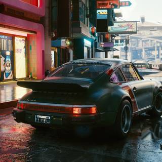 Cyberpunk Porsche wallpaper