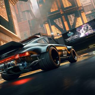 Cyberpunk Porsche wallpaper