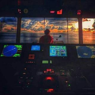 Ship bridge wallpaper