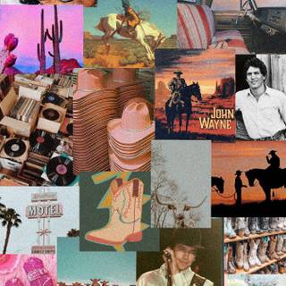 Cowgirl collage wallpaper