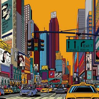 New York drawings wallpaper