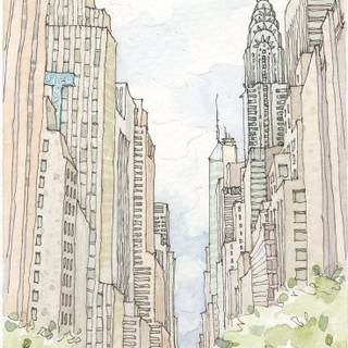 New York drawings wallpaper