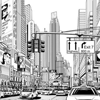 New York drawings wallpaper