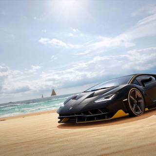 Lamborghini beach wallpaper