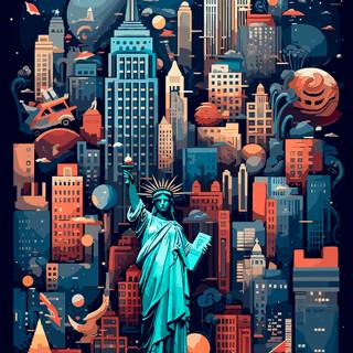 New York drawings wallpaper