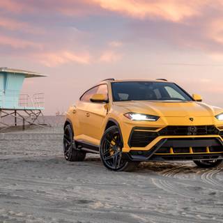 Lamborghini beach wallpaper