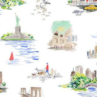 New York drawings wallpaper