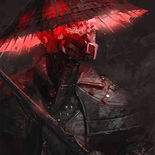 Cyborg samurai wallpaper