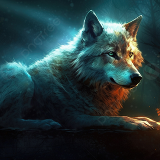 Wolf at night wallpaper