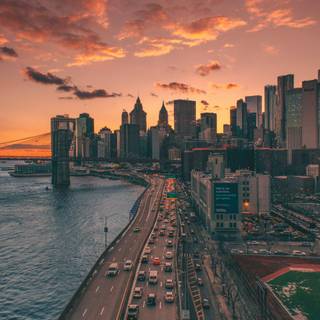 NYC sunset wallpaper