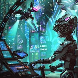 Futuristic robot wallpaper