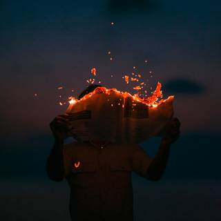 Burning paper wallpaper